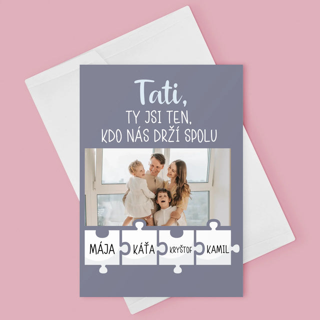 Fotka A Textem: Tati, Ty Jsi Ten, Kdo Nás Drží Spolu - Přání