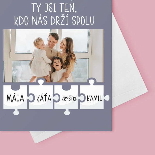 Fotka A Textem: Tati, Ty Jsi Ten, Kdo Nás Drží Spolu - Přání