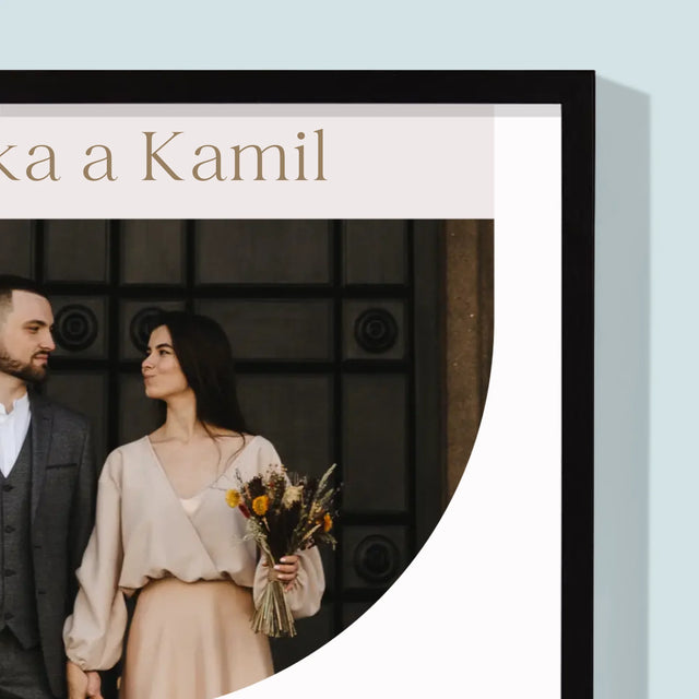 Fotka A Textem: První Výročí Svatby - Tisk V Rámečku