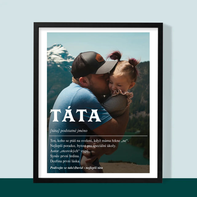 Fotka A Textem: Táta Definice - Tisk V Rámečku