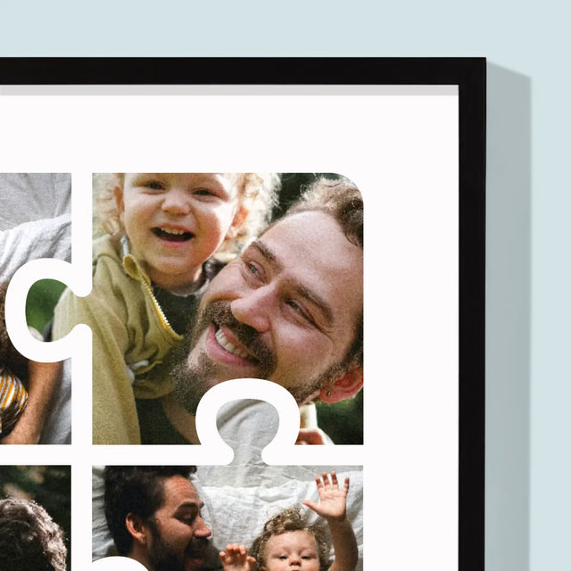Fotokoláž: Puzzle Fotky Pro Tátu - Tisk V Rámečku