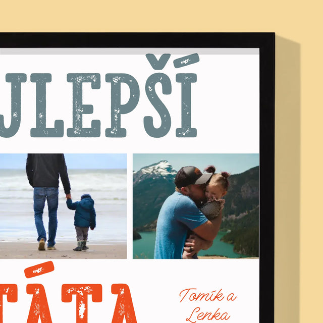 Fotokoláž: Nejlepší Táta Na Světě Snímky - Tisk V Rámečku