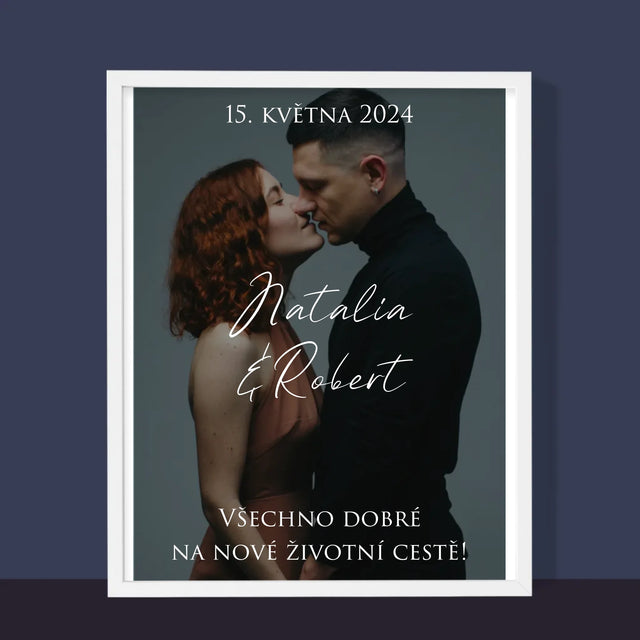 Fotka A Textem: Svatební Fotka Přání - Tisk V Rámečku