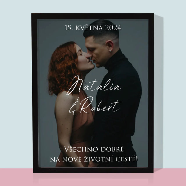 Fotka A Textem: Svatební Fotka Přání - Tisk V Rámečku