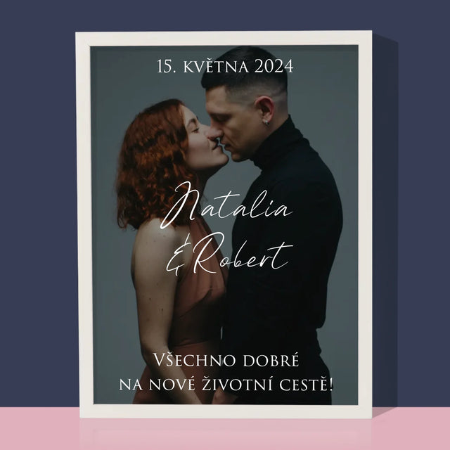Fotka A Textem: Svatební Fotka Přání - Tisk V Rámečku