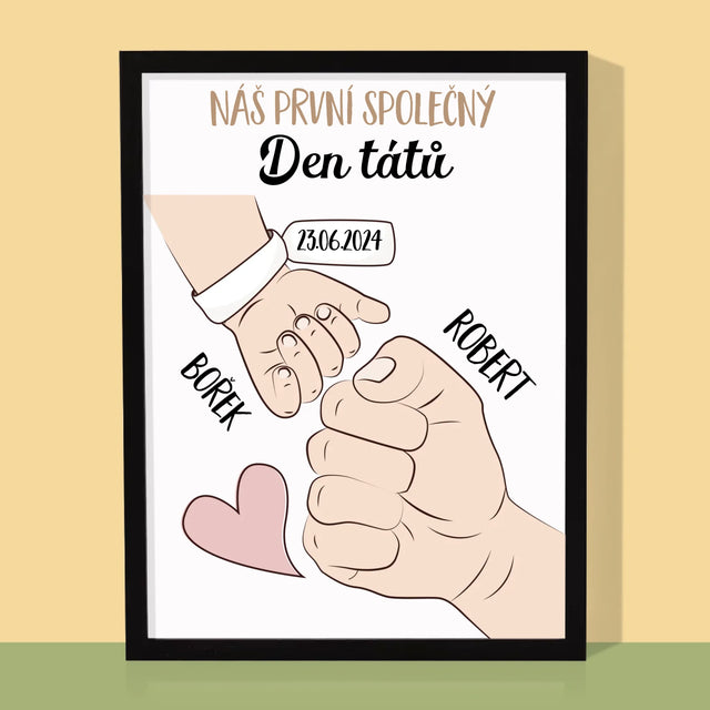 Jméno A Nápis: První Společný Den Tátů - Tisk V Rámečku