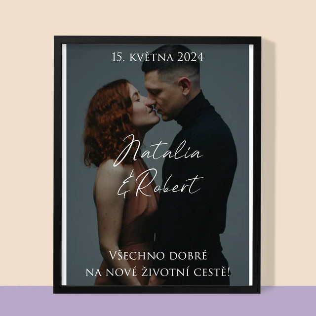 Fotka A Textem: Svatební Fotka Přání - Tisk V Rámečku