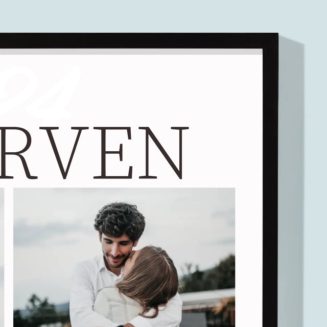 Fotokoláž: Mr&Mrs Datum - Tisk V Rámečku