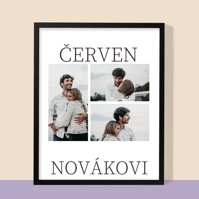 Fotokoláž: Mr&Mrs Datum - Tisk V Rámečku