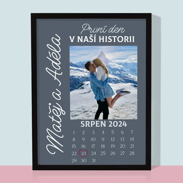 Fotka A Textem: První Den V Naší Historii - Tisk V Rámečku