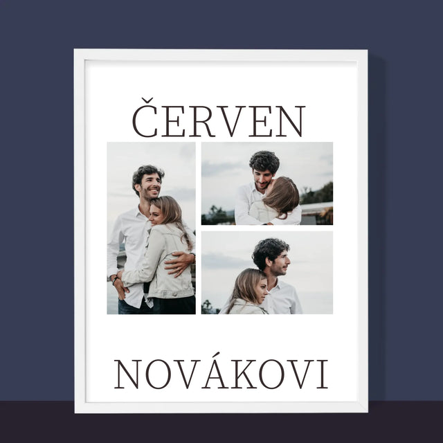 Fotokoláž: Mr&Mrs Datum - Tisk V Rámečku