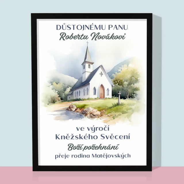 Jméno A Nápis: Výročí Kněžského Svěcení - Tisk V Rámečku