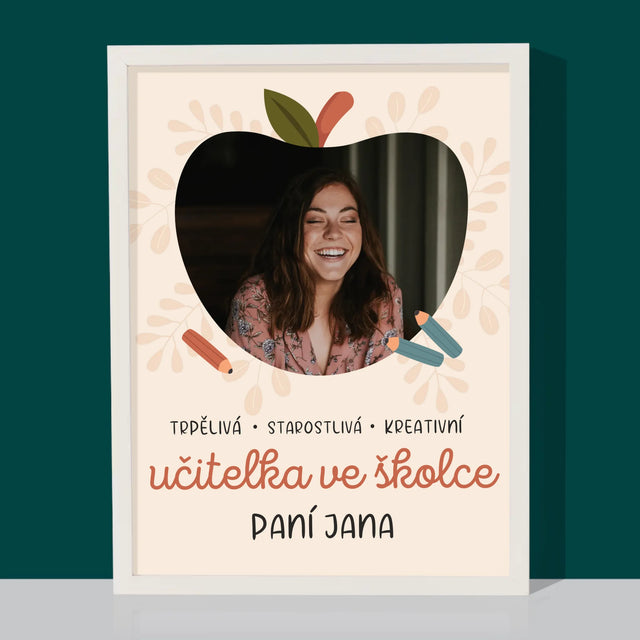 Fotka A Textem: Učitelka Ve Školce - Tisk V Rámečku