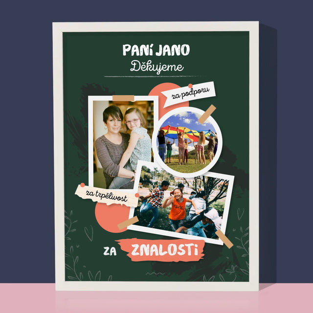 Fotokoláž: Děkujeme Za Znalosti - Tisk V Rámečku