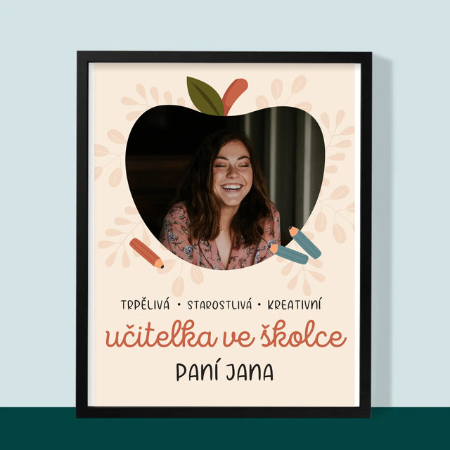 Fotka A Textem: Učitelka Ve Školce - Tisk V Rámečku