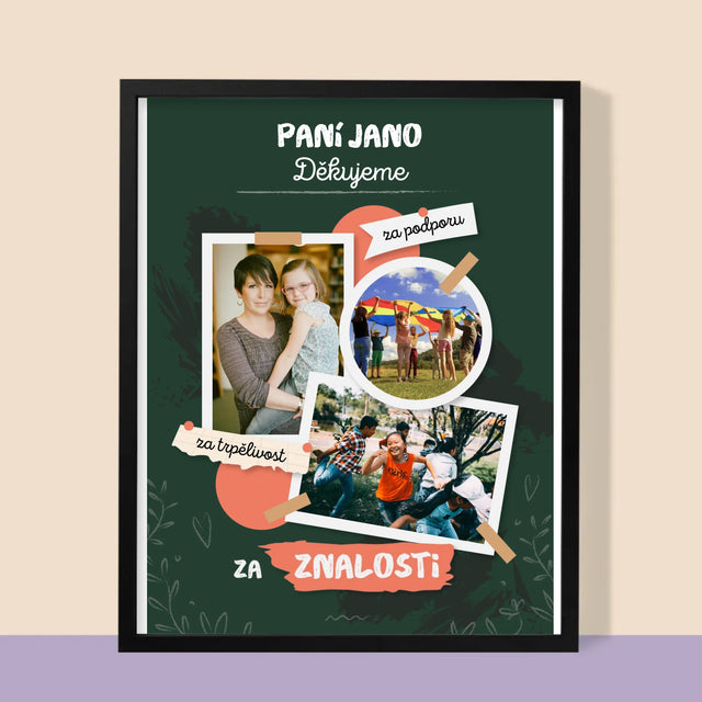 Fotokoláž: Děkujeme Za Znalosti - Tisk V Rámečku