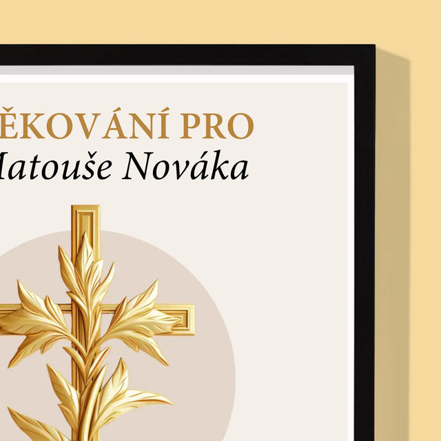Jméno A Nápis: Poděkování Pro Kněze - Tisk V Rámečku