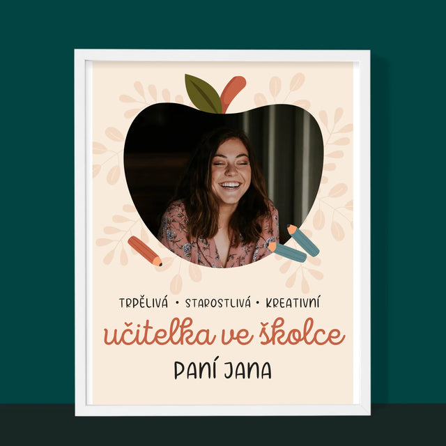 Fotka A Textem: Učitelka Ve Školce - Tisk V Rámečku