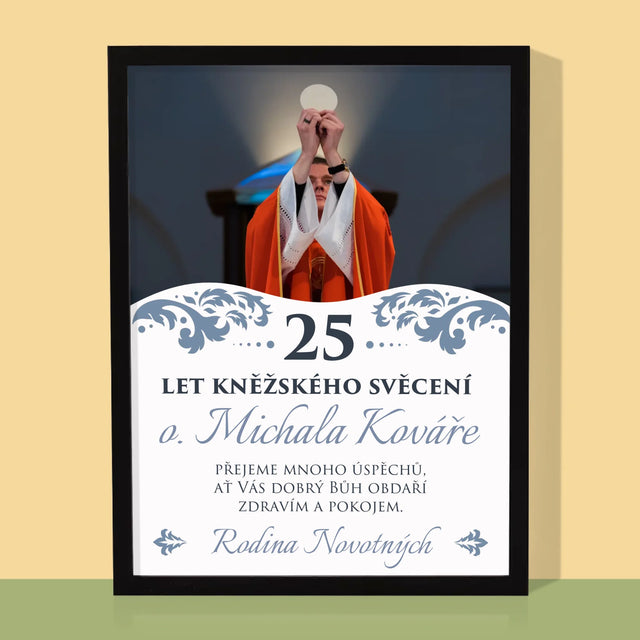 Fotka A Textem: Jubileum Kněžského Svěcení - Tisk V Rámečku