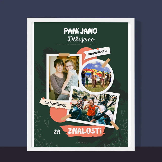 Fotokoláž: Děkujeme Za Znalosti - Tisk V Rámečku