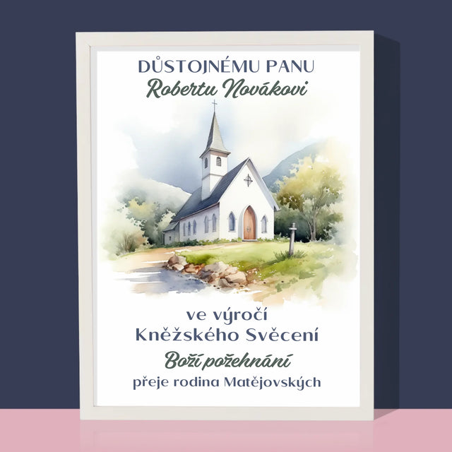 Jméno A Nápis: Výročí Kněžského Svěcení - Tisk V Rámečku