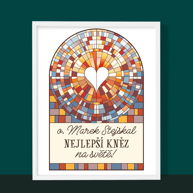 Jméno A Nápis: Nejlepší Kněz Na Světě - Tisk V Rámečku