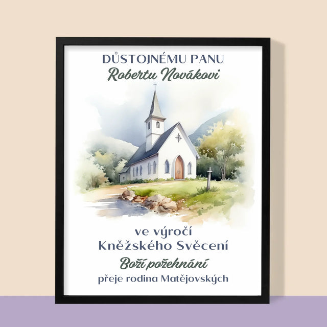 Jméno A Nápis: Výročí Kněžského Svěcení - Tisk V Rámečku