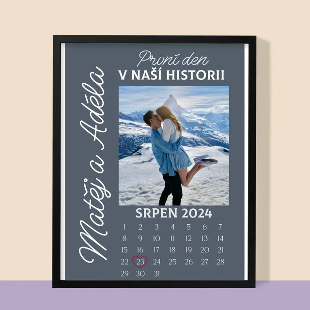 Fotka A Textem: První Den V Naší Historii - Tisk V Rámečku