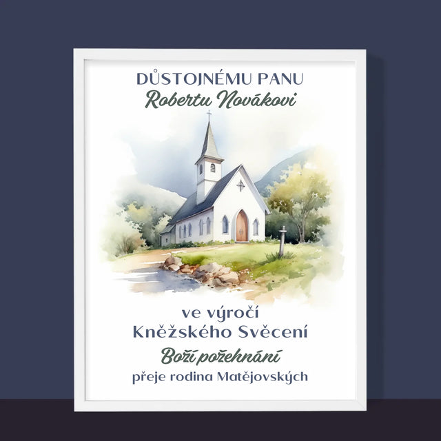 Jméno A Nápis: Výročí Kněžského Svěcení - Tisk V Rámečku