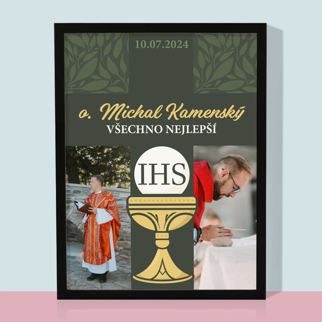 Fotokoláž: Všechno Nejlepší Kříž - Tisk V Rámečku