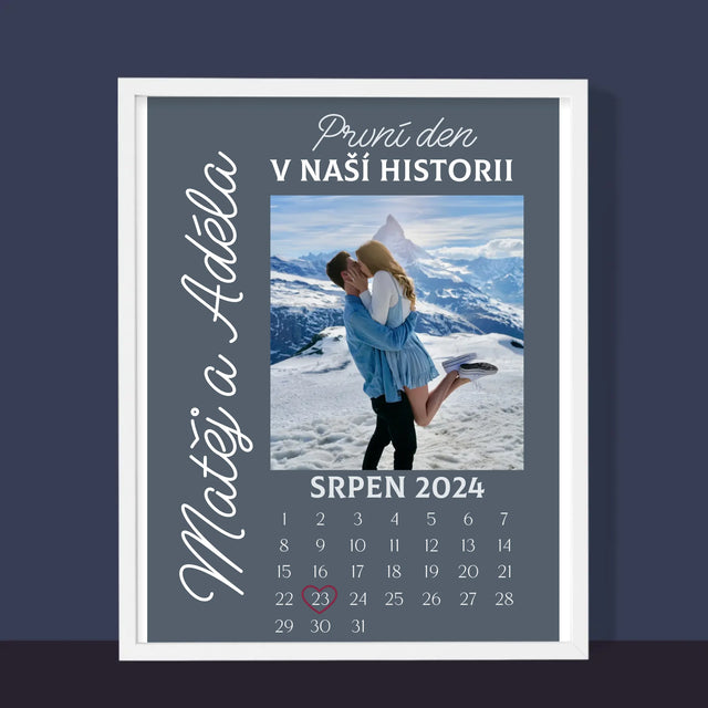 Fotka A Textem: První Den V Naší Historii - Tisk V Rámečku