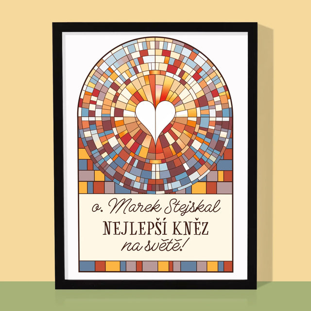 Jméno A Nápis: Nejlepší Kněz Na Světě - Tisk V Rámečku