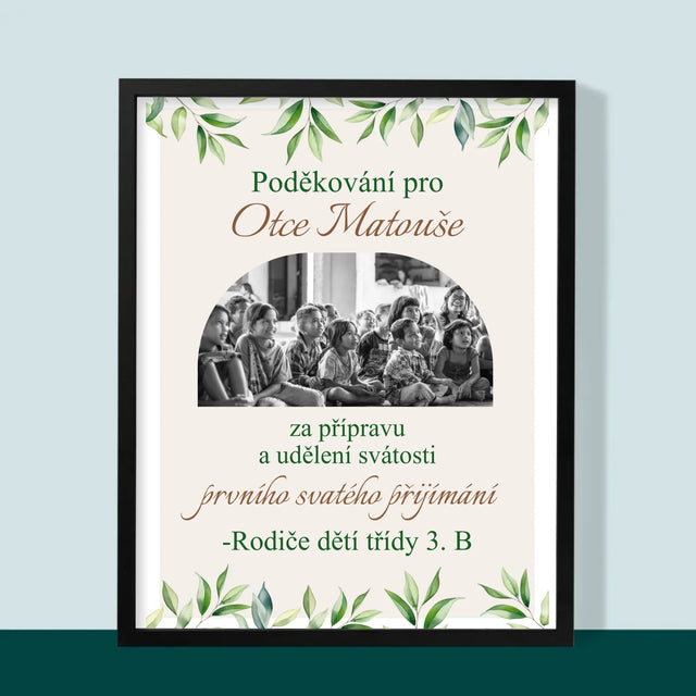 Fotka A Textem: Poděkování Pro Kněze Přijímání - Tisk V Rámečku