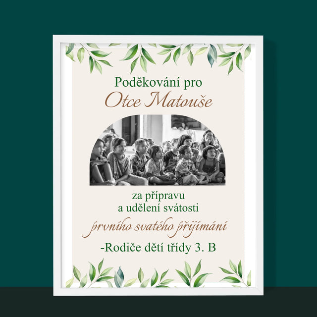 Fotka A Textem: Poděkování Pro Kněze Přijímání - Tisk V Rámečku