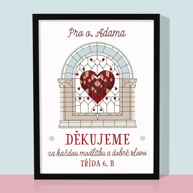 Jméno A Nápis: Děkujeme Za Každou Modlitbu - Tisk V Rámečku