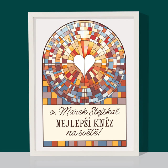 Jméno A Nápis: Nejlepší Kněz Na Světě - Tisk V Rámečku