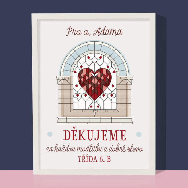 Jméno A Nápis: Děkujeme Za Každou Modlitbu - Tisk V Rámečku