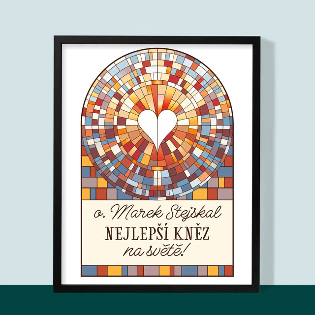 Jméno A Nápis: Nejlepší Kněz Na Světě - Tisk V Rámečku