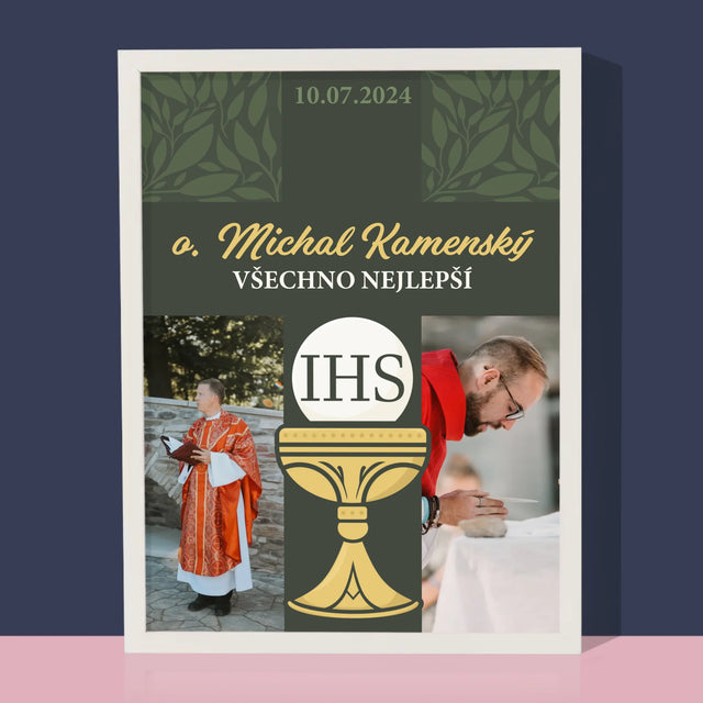 Fotokoláž: Všechno Nejlepší Kříž - Tisk V Rámečku