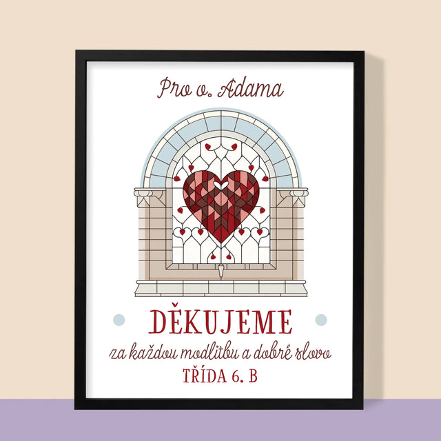 Jméno A Nápis: Děkujeme Za Každou Modlitbu - Tisk V Rámečku