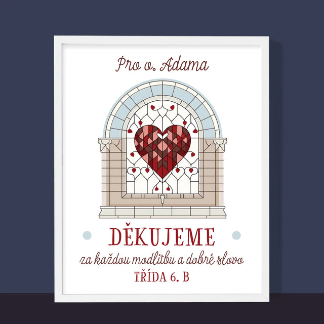 Jméno A Nápis: Děkujeme Za Každou Modlitbu - Tisk V Rámečku