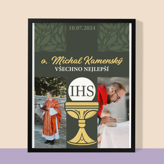 Fotokoláž: Všechno Nejlepší Kříž - Tisk V Rámečku