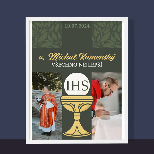 Fotokoláž: Všechno Nejlepší Kříž - Tisk V Rámečku