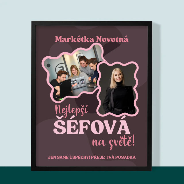 Fotokoláž: Nejlepší Šéfová - Tisk V Rámečku