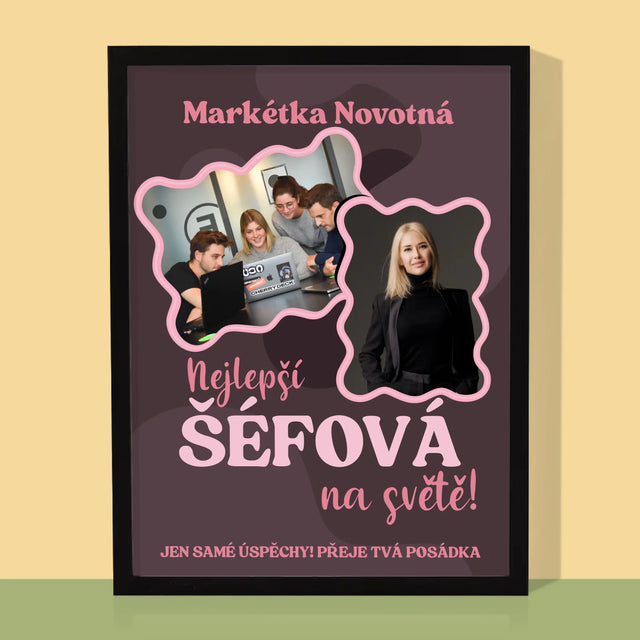 Fotokoláž: Nejlepší Šéfová - Tisk V Rámečku