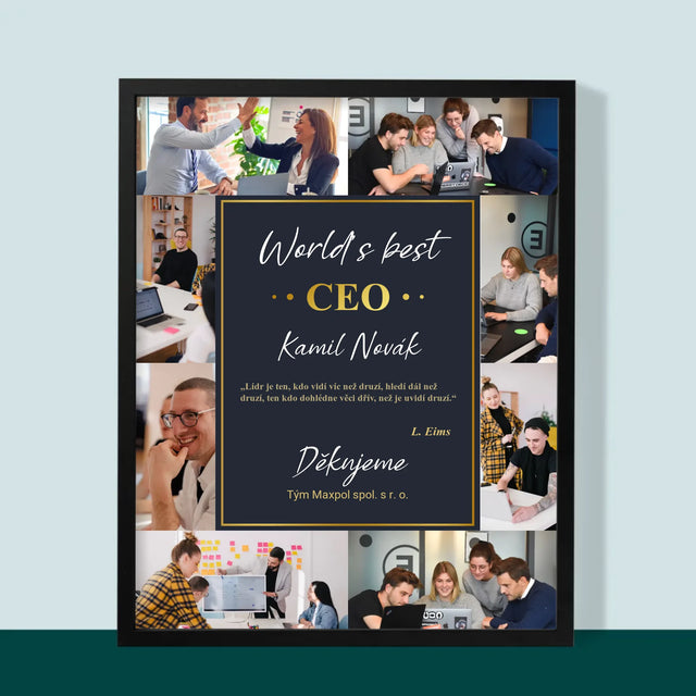 Fotokoláž: World’S Best Ceo - Tisk V Rámečku