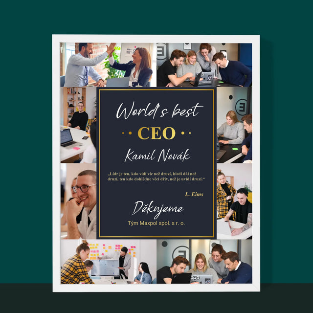 Fotokoláž: World’S Best Ceo - Tisk V Rámečku