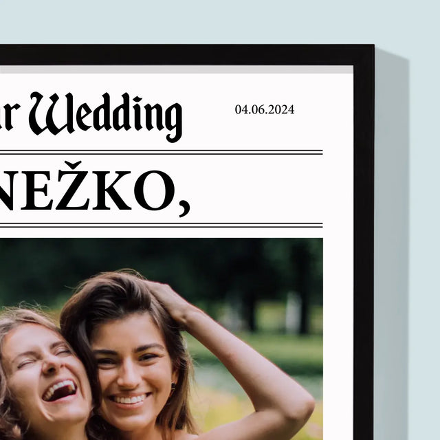 Fotka A Textem: Our Wedding Svědkyně - Tisk V Rámečku