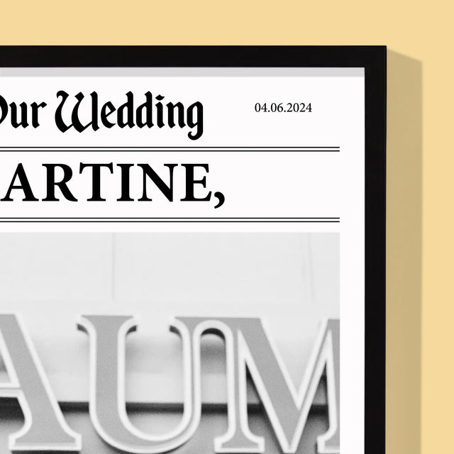 Fotka A Textem: Our Wedding Svědek - Tisk V Rámečku