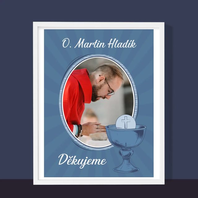 Jméno A Nápis: Kněz Děkujeme - Tisk V Rámečku